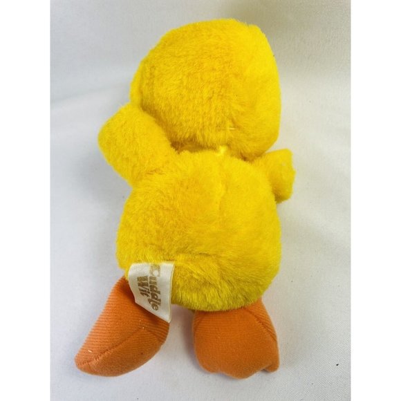 Vintage 8 Inch Cuddle Wit Yellow Baby Duck Small Chick Plush Toy With Bow - Picture 7 of 9